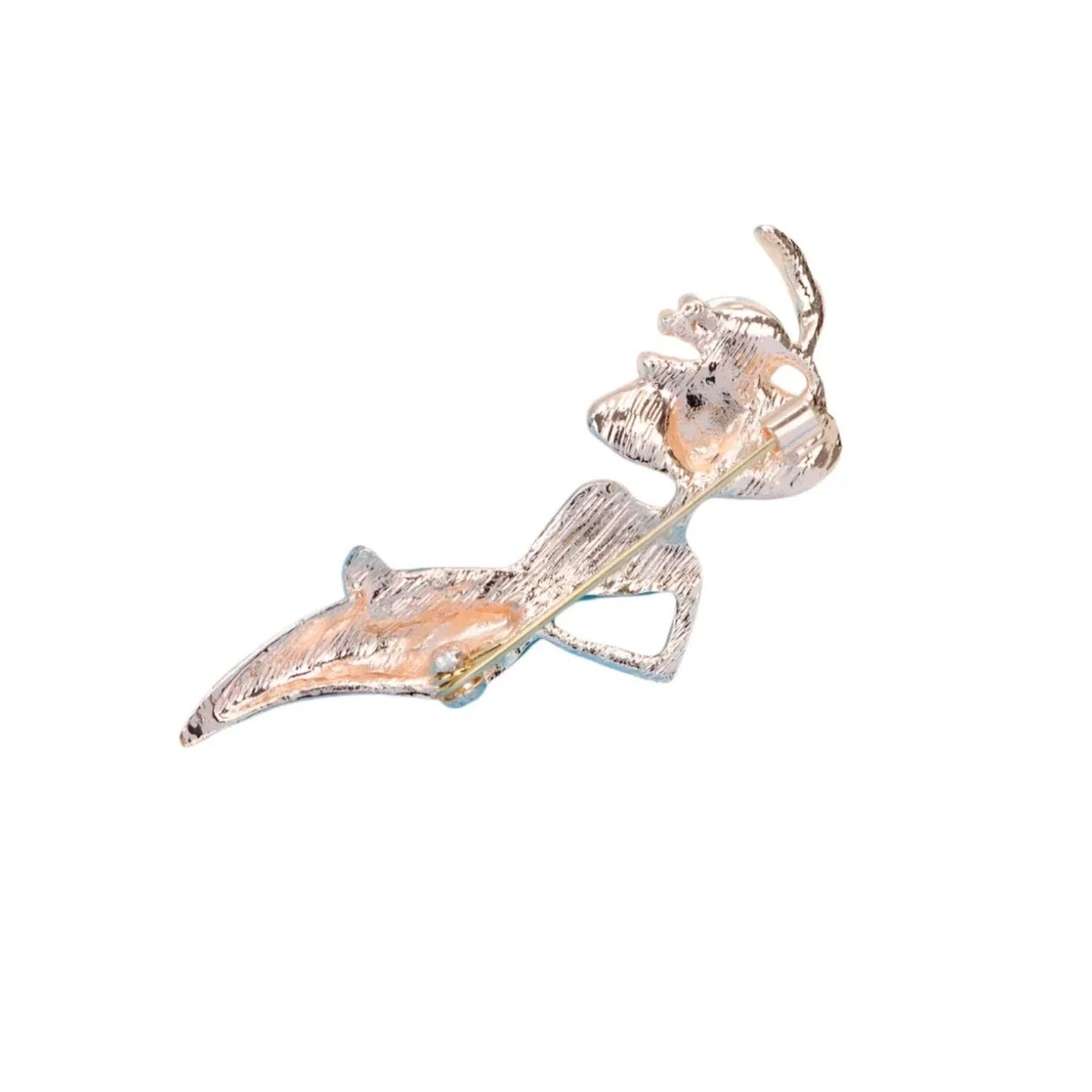 Wine Red 6.1cm Enamel Lady Figure Brooch