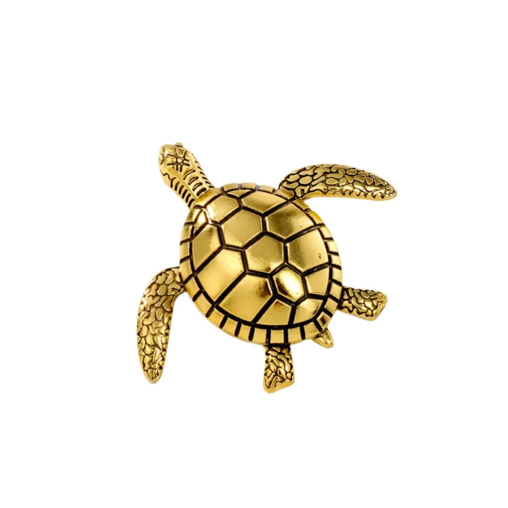 Gold Silver Metal Turtle Brooch Pin Backing 4.6 cm
