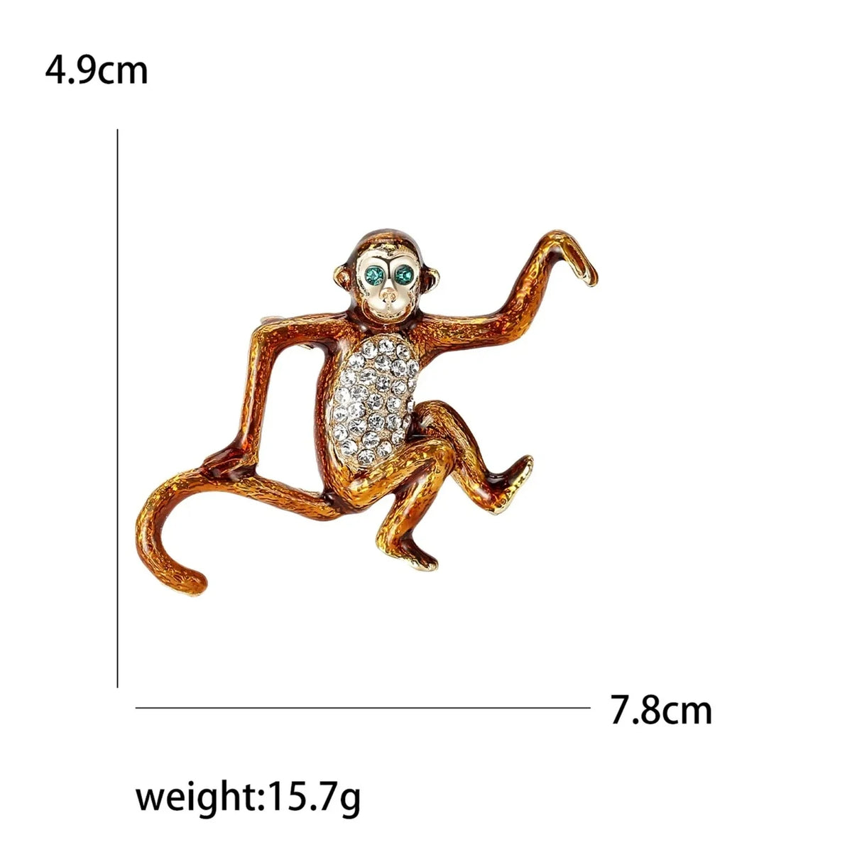 Enamel Monkey Brooch Pin Backed 7.8cm Model MM-BR-3014