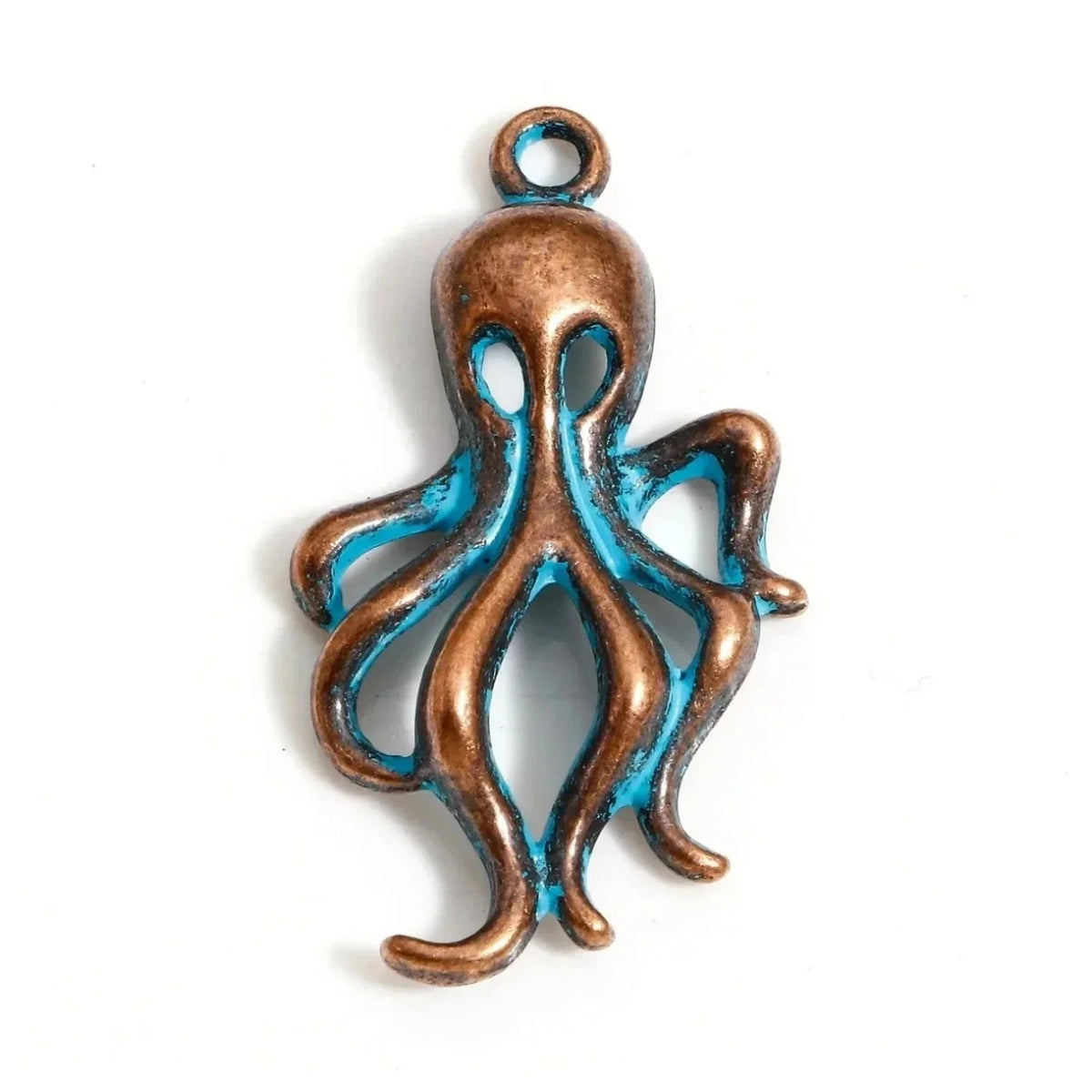 20pcs Vintage Ocean Jewelry Charms Antique Copper Blue Patina – 31x17mm-Style7