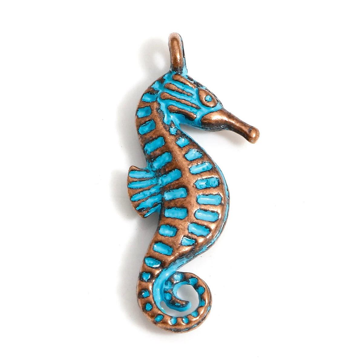 20pcs Vintage Ocean Jewelry Charms Antique Copper Blue Patina – 22x9mm-Style6