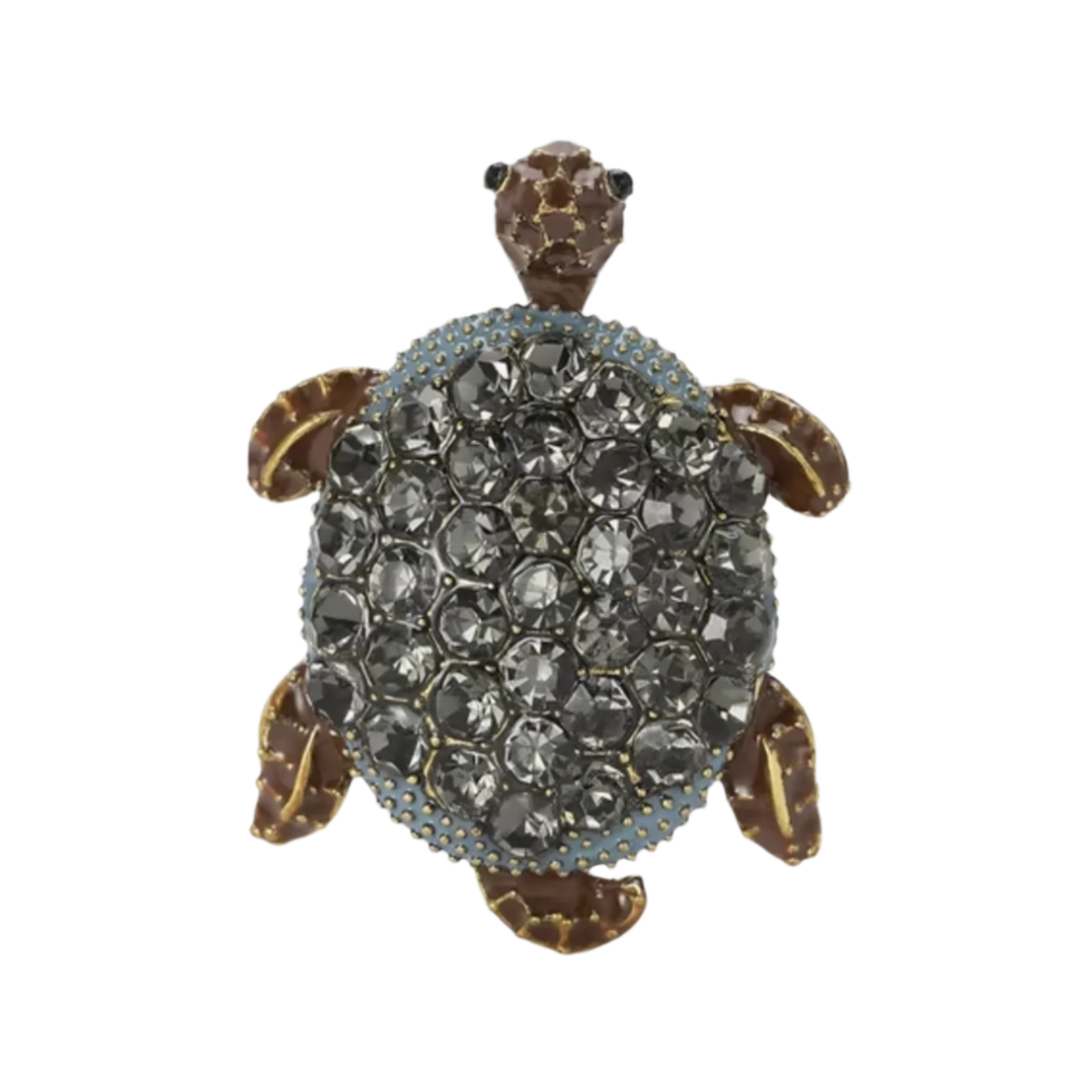 Crystal Adorned Sea Turtle Brooch with Rhinestones – 3.6cm Turtle 2