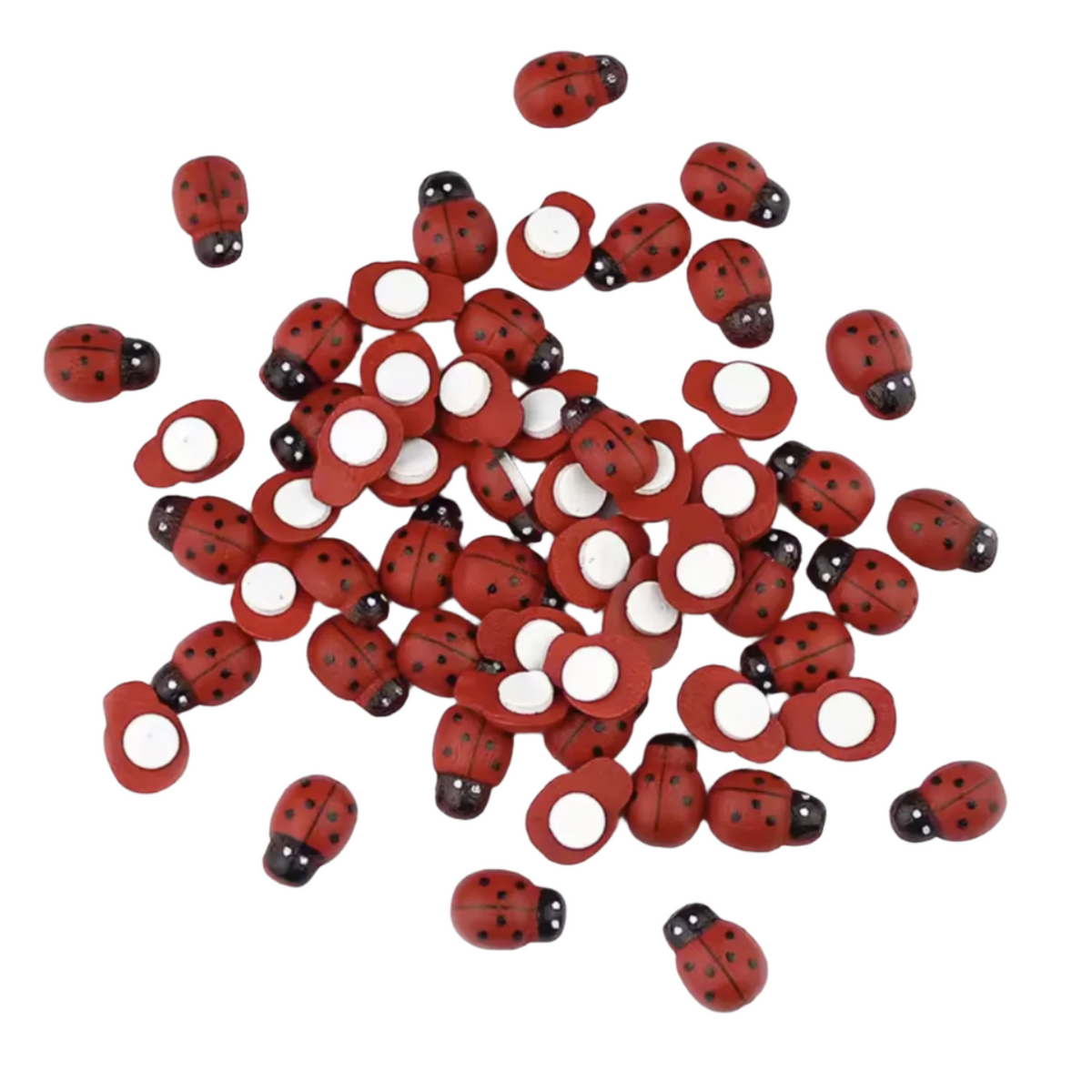 100pcs 12mm Mixed Ladybug Wood Decorations Scrapbooking DIY – Red