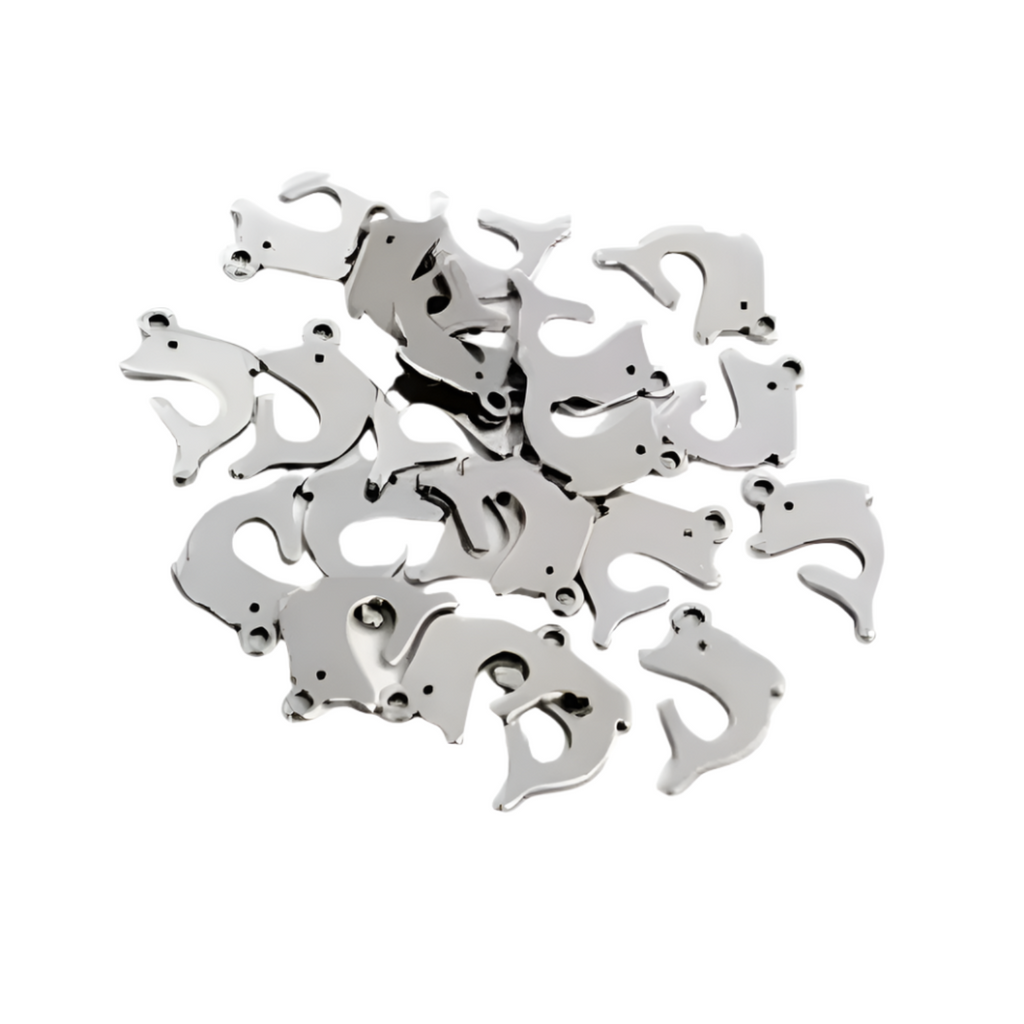 30pcs Stainless Steel Charms – Single & Double Loop Findings