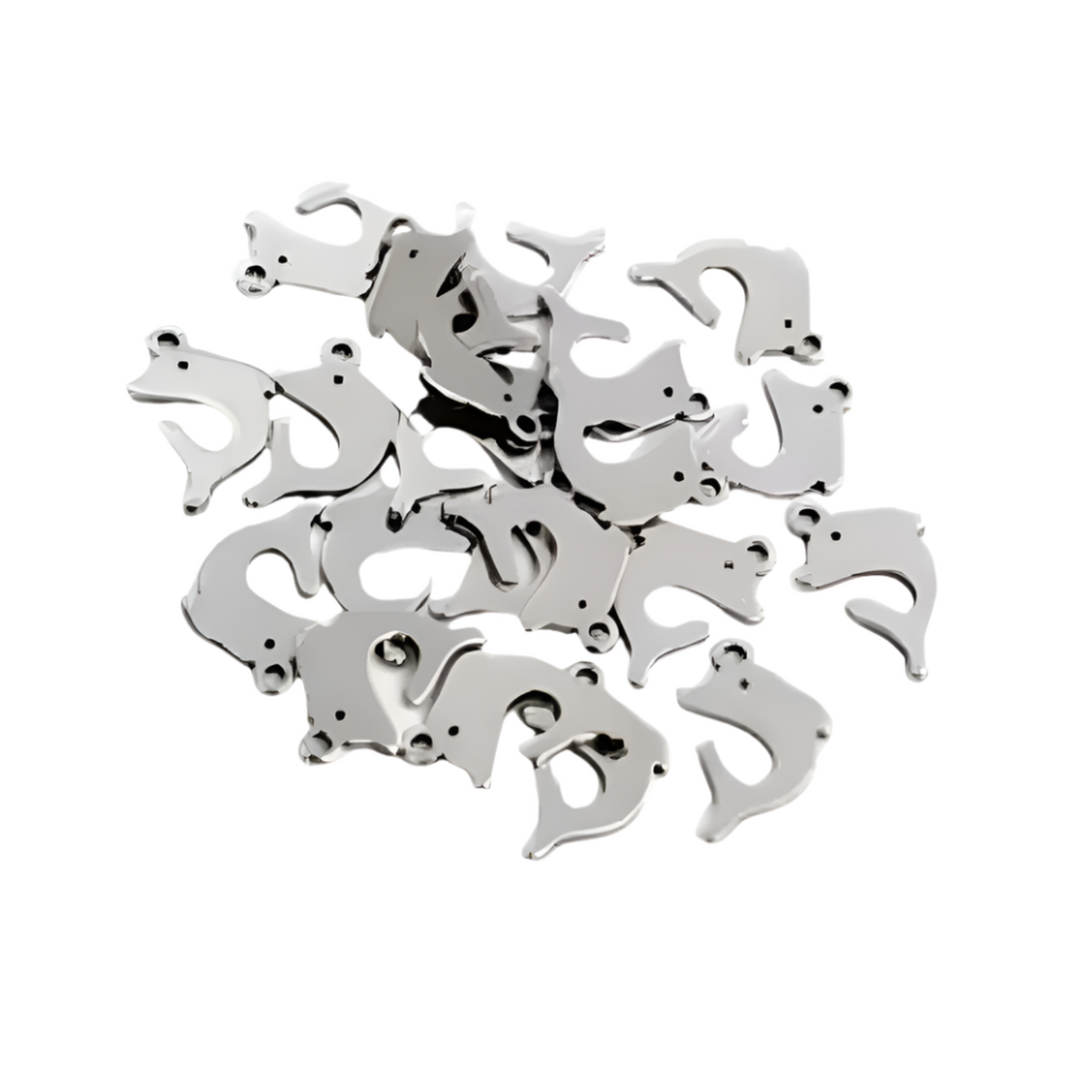 30pcs Stainless Steel Charms – Single & Double Loop Findings