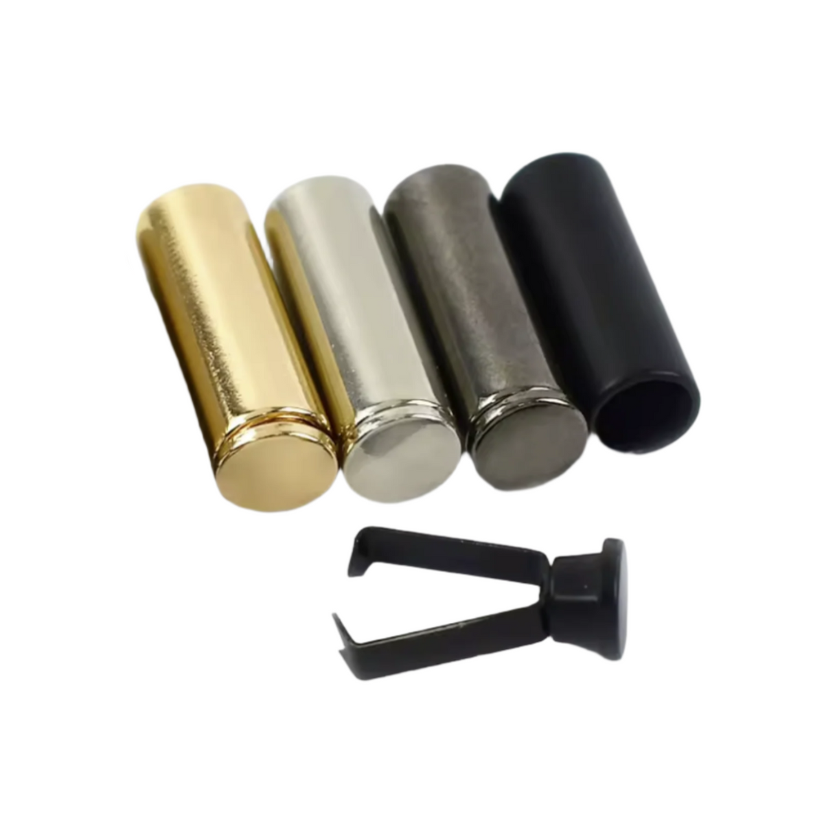 20x7mm Metal Cord Lock Toggle Clip – 4 or 8 pcs – Mixed Colours / 4, Mixed Colours / 8