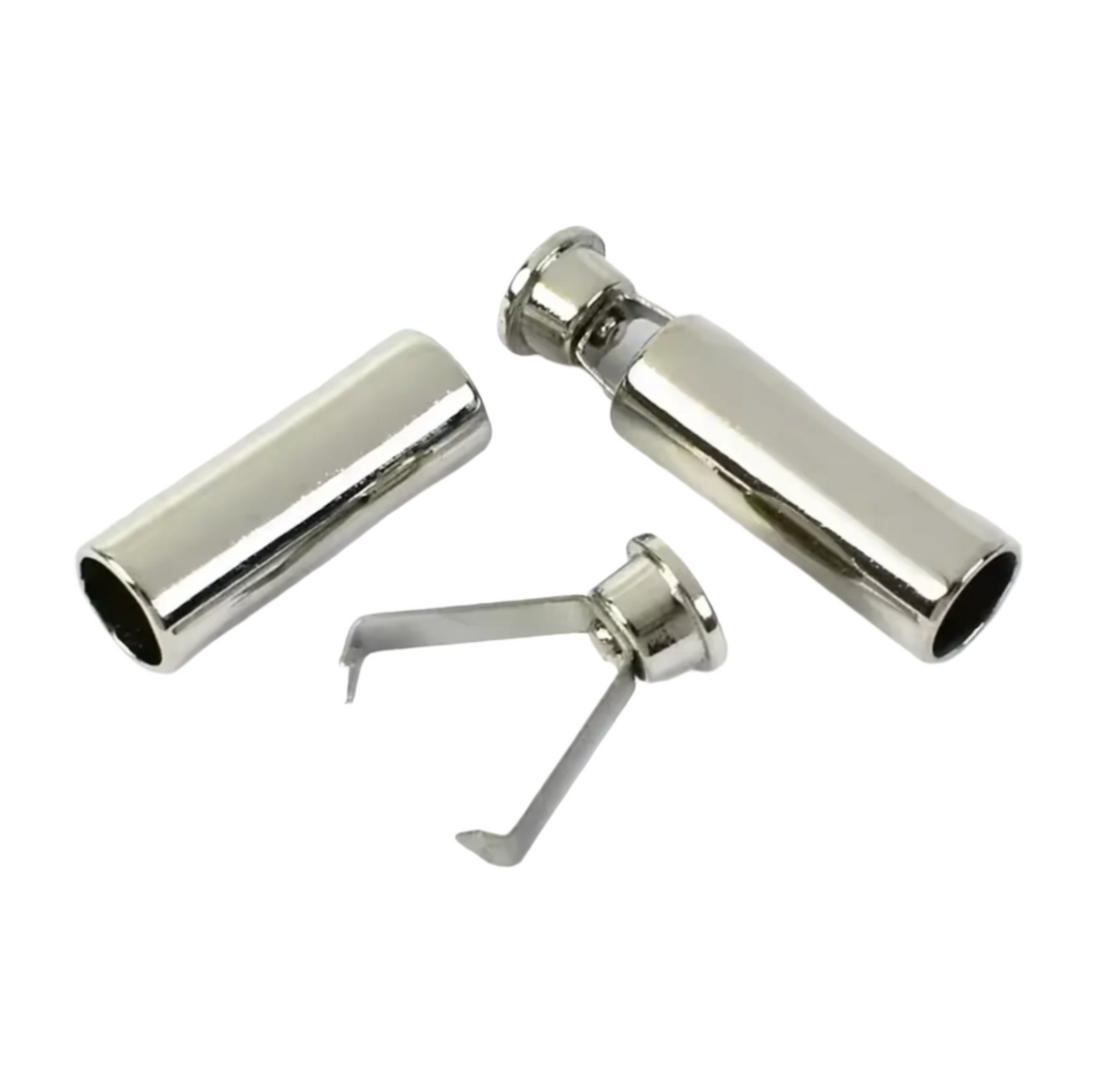 20x7mm Metal Cord Lock Toggle Clip – 4 or 8 pcs – Silver / 4, Silver / 8