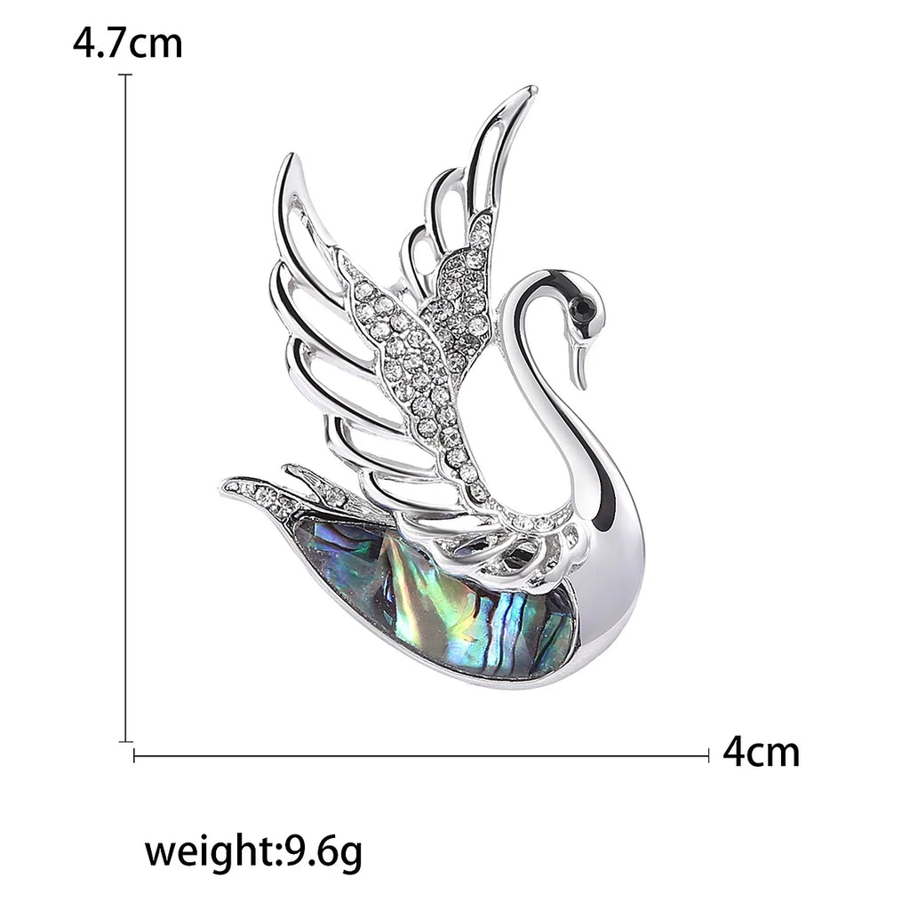 4.7cm Swan Brooch Unisex Animal Pin