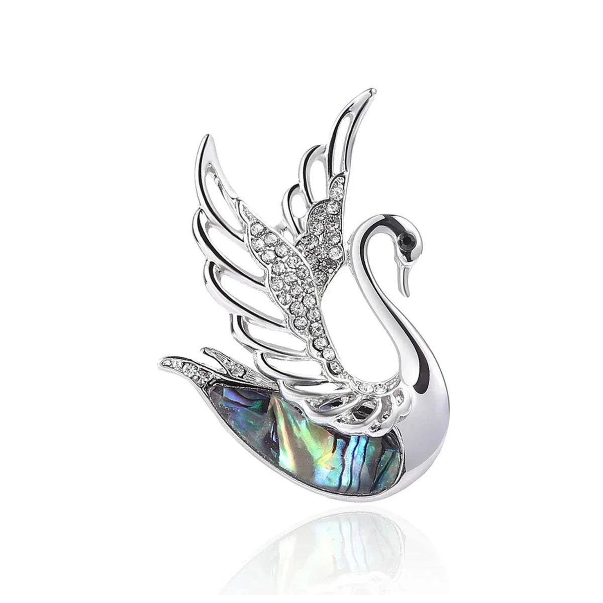 4.7cm Swan Brooch Unisex Animal Pin