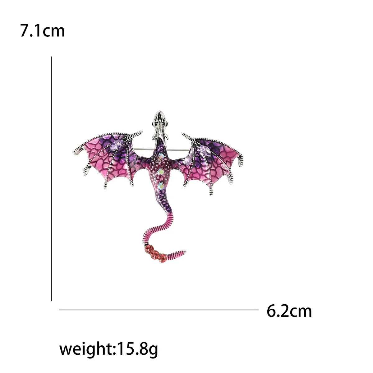 Metal Flying Dragon Enamel Brooch – 57×50 mm or 67×60 mm