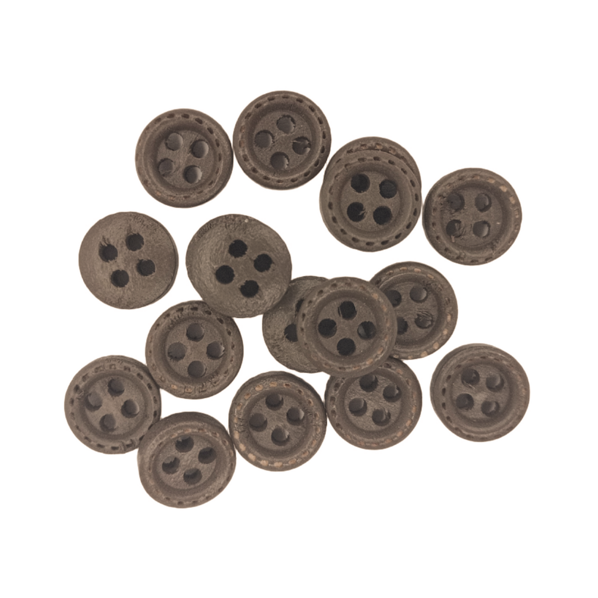 10mm Round Dotted Line Wood Buttons – 25pcs Brown, 200pcs Brown