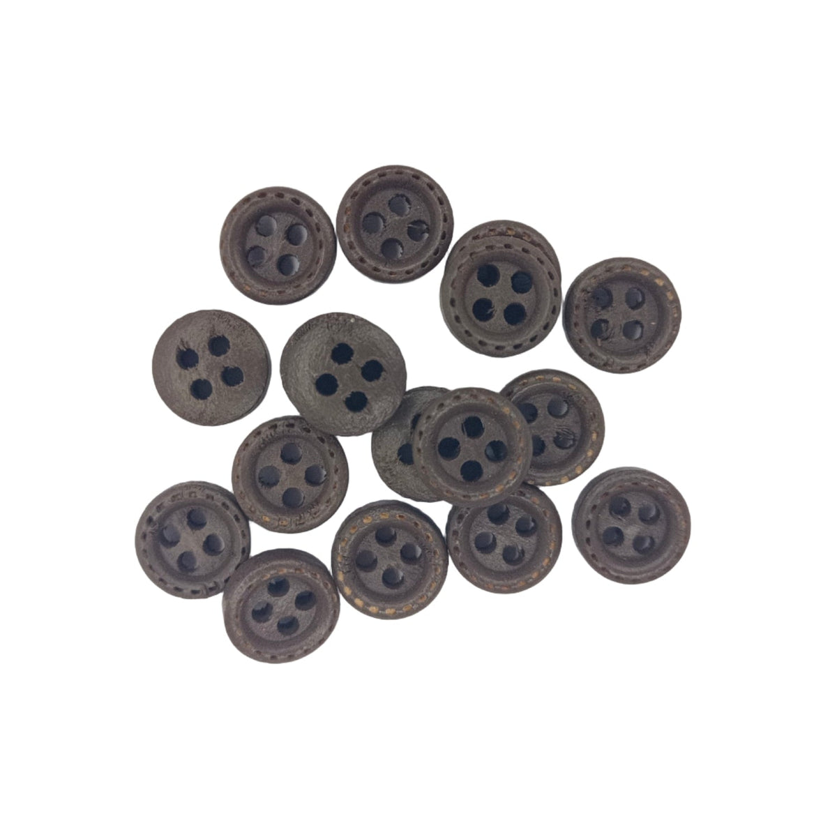 10mm Round Dotted Line Wood Buttons – 25pcs Dark Brown, 200pcs Dark Brown
