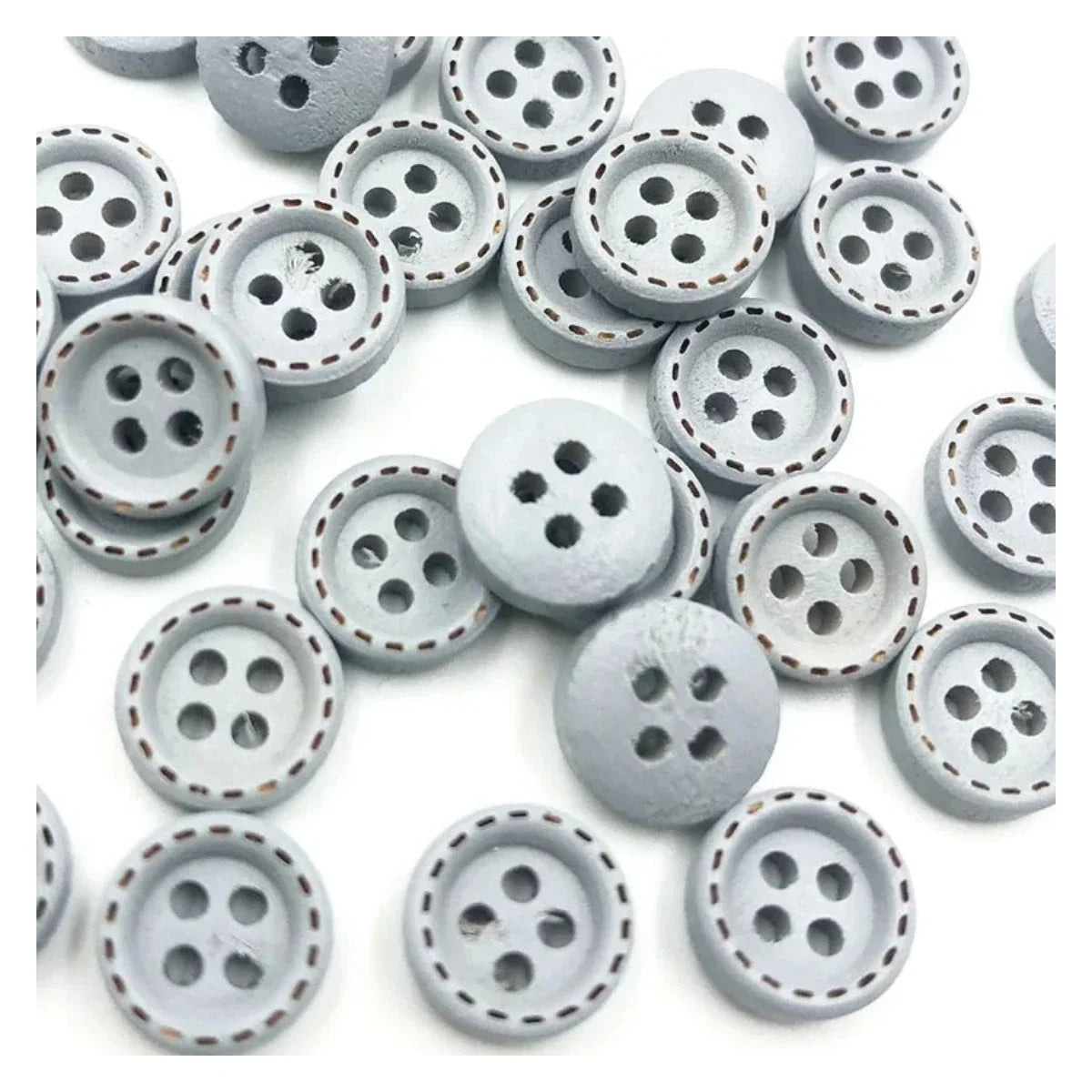 10mm Round Dotted Line Wood Buttons