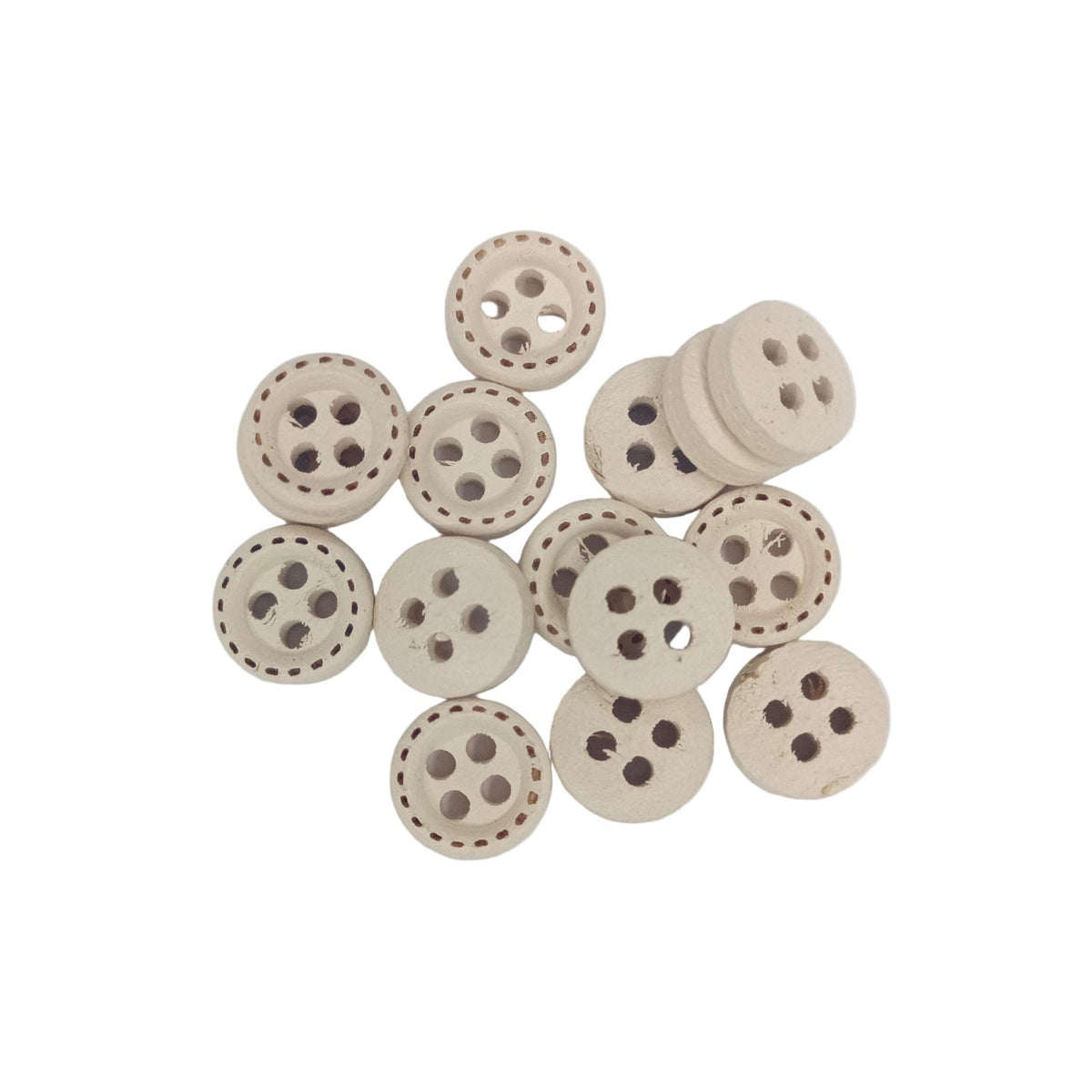 10mm Round Dotted Line Wood Buttons – 25pcs Beige, 200pcs Beige