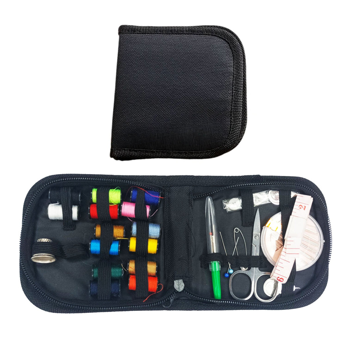 10-Piece Sewing Kit with Reels, Pins, Thread, Scissors & Needles