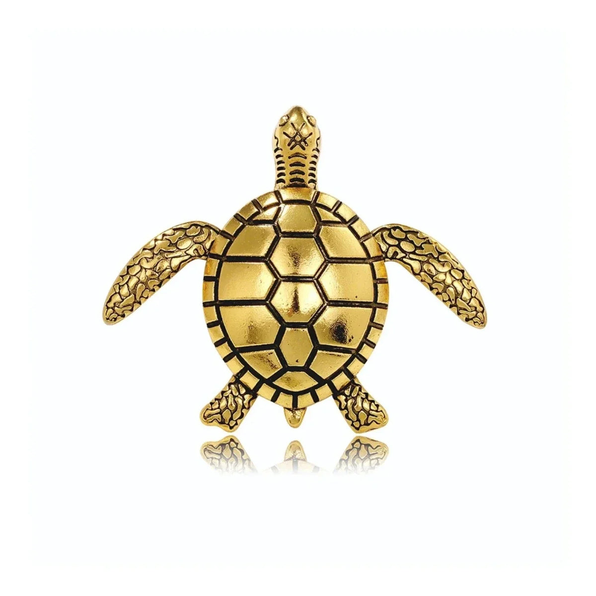Gold Silver Metal Turtle Brooch Pin Backing 4.6 cm – Gold