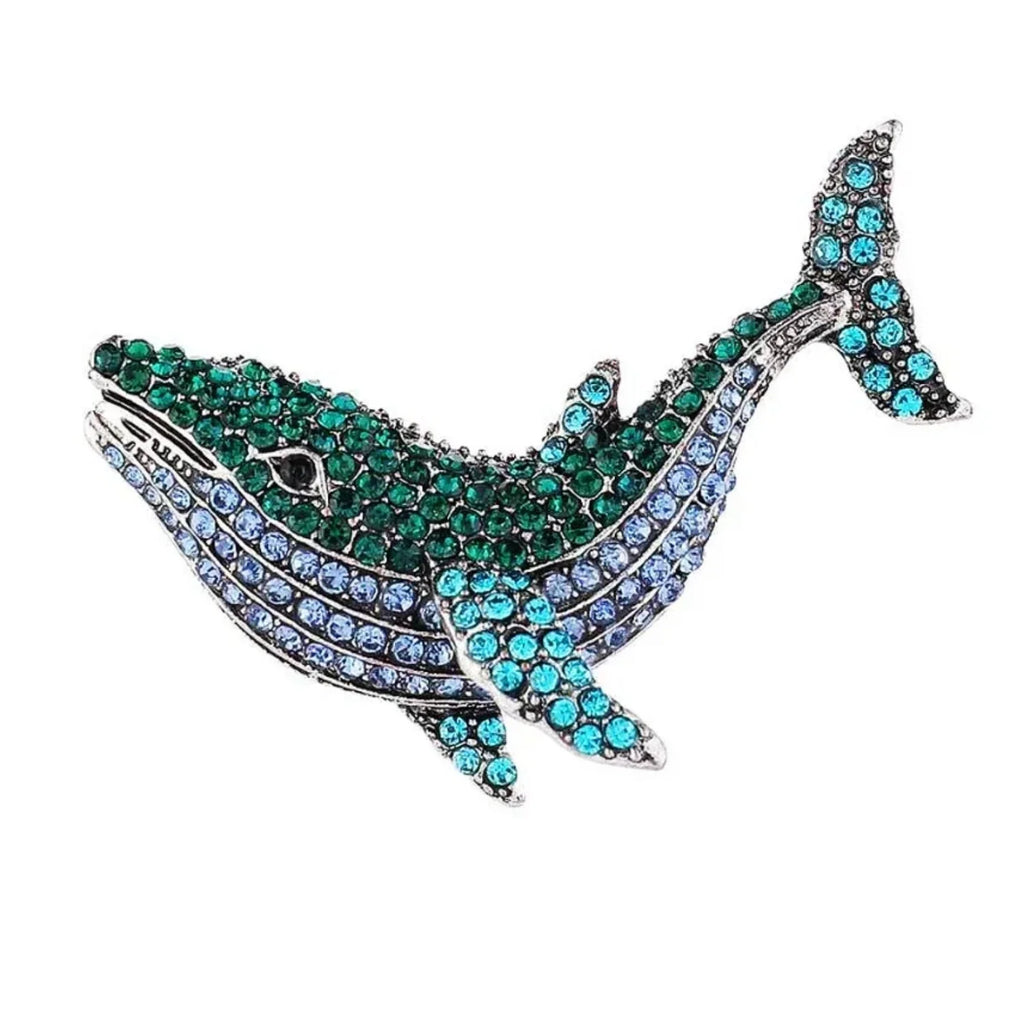 5.5cm Vintage Whale Brooch Pin Backed Dolphin Pendant