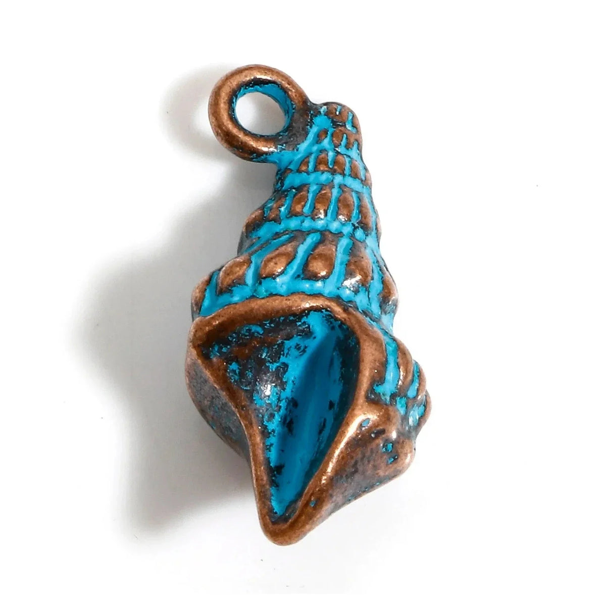 20pcs Vintage Ocean Jewelry Charms Antique Copper Blue Patina – 21x10mm-Style9