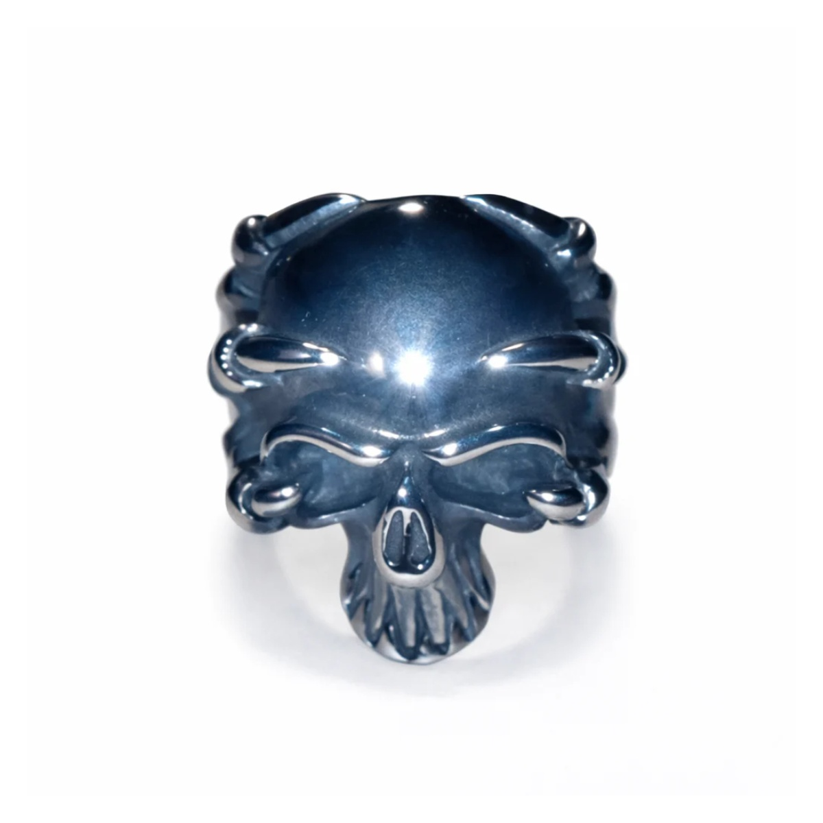Stainless Steel Skull Ring – Black, Silver or Gold – Type 8 Size 9 U.S. 60mm