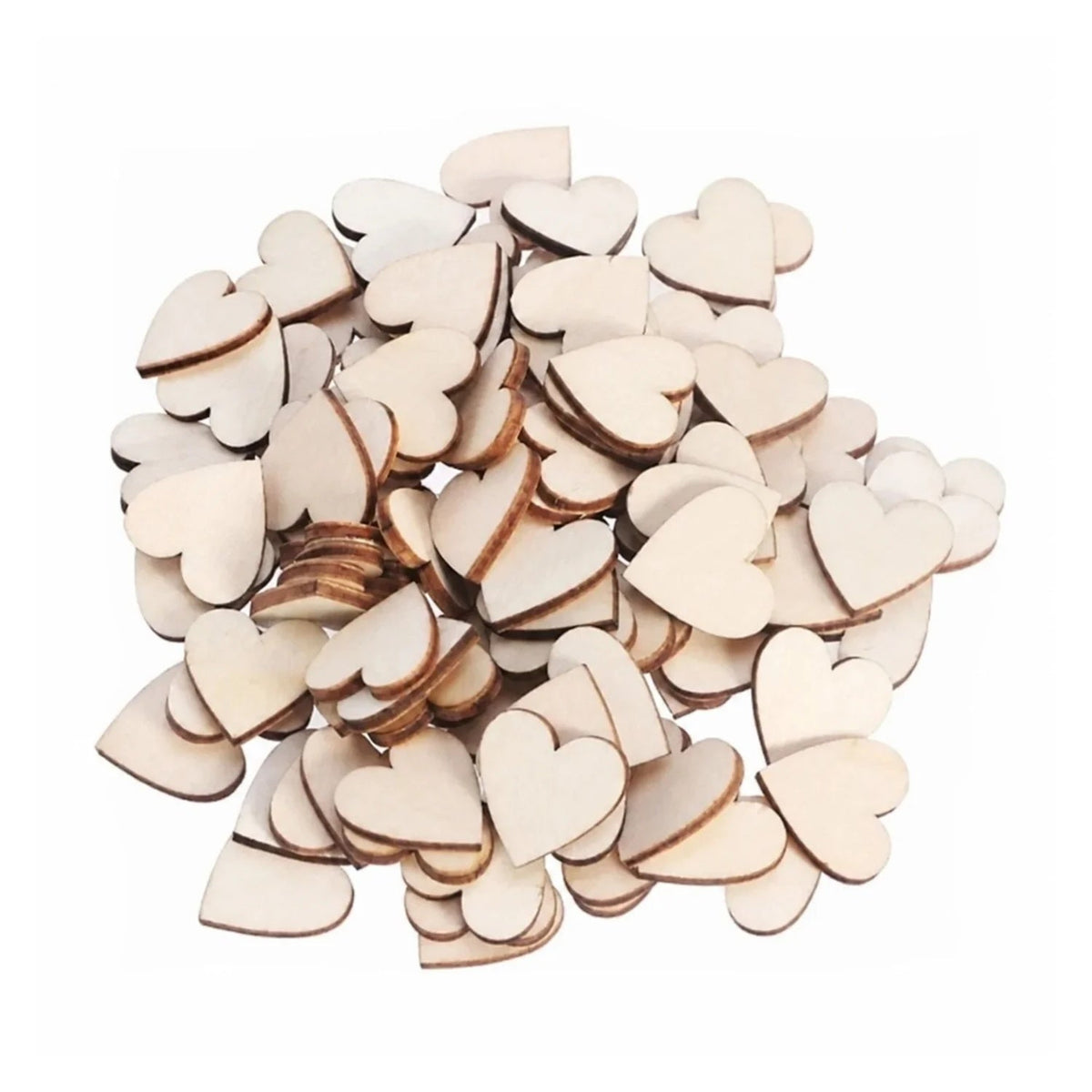 Wooden Letters Numbers and Hearts Craft Set – 100x Hearts 20mm