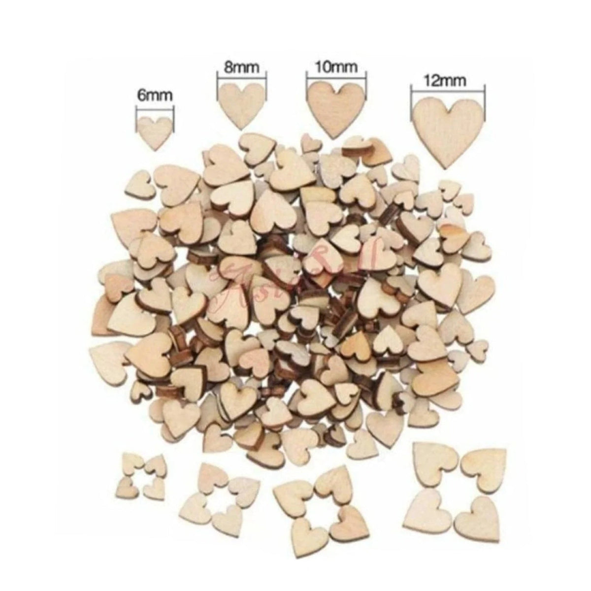 500PCS Wooden Numbers Alphabet Letters Hearts DIY Craft Wood Lettering