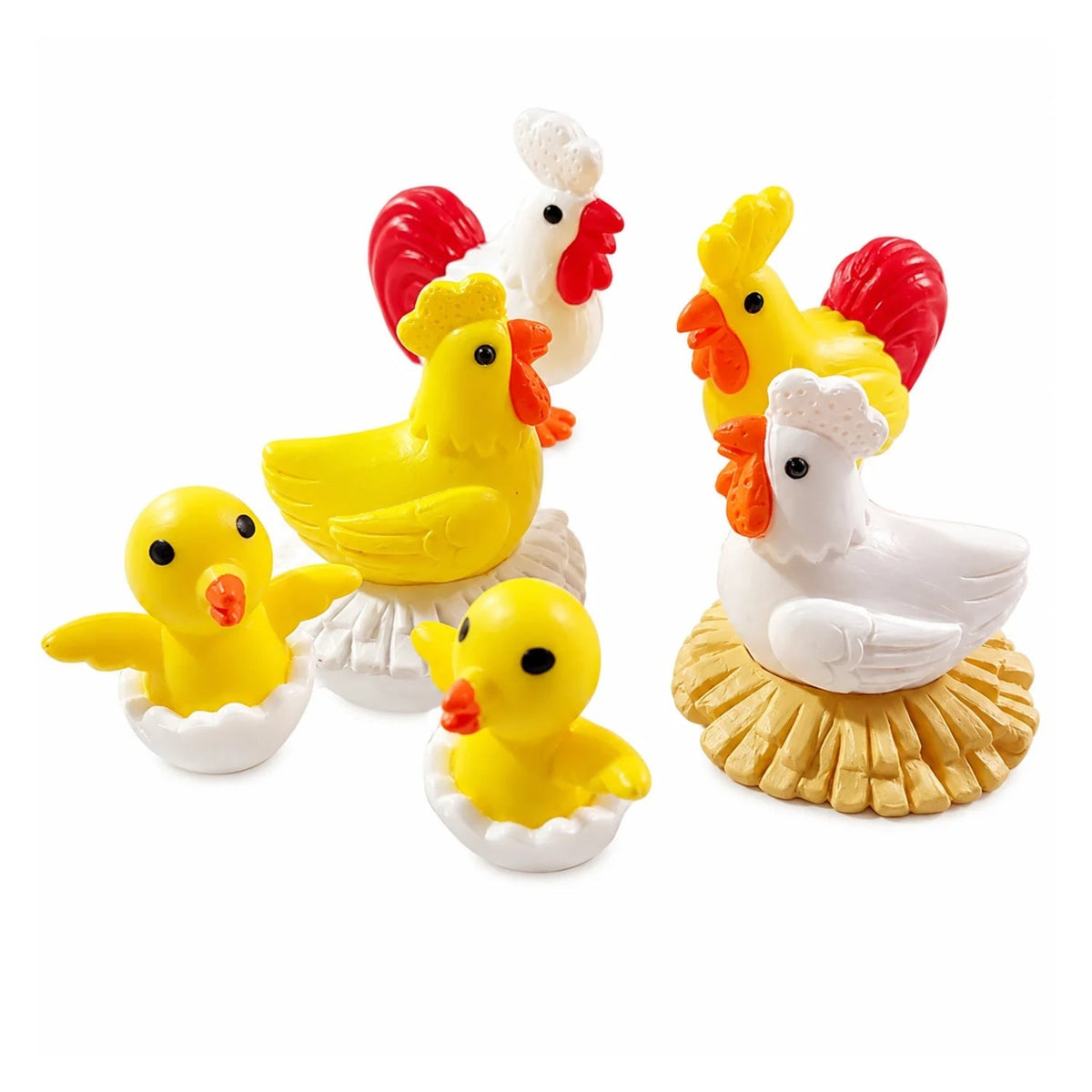 Mini Fairy Garden Figurines Set – 6pcs Chickens Chicks