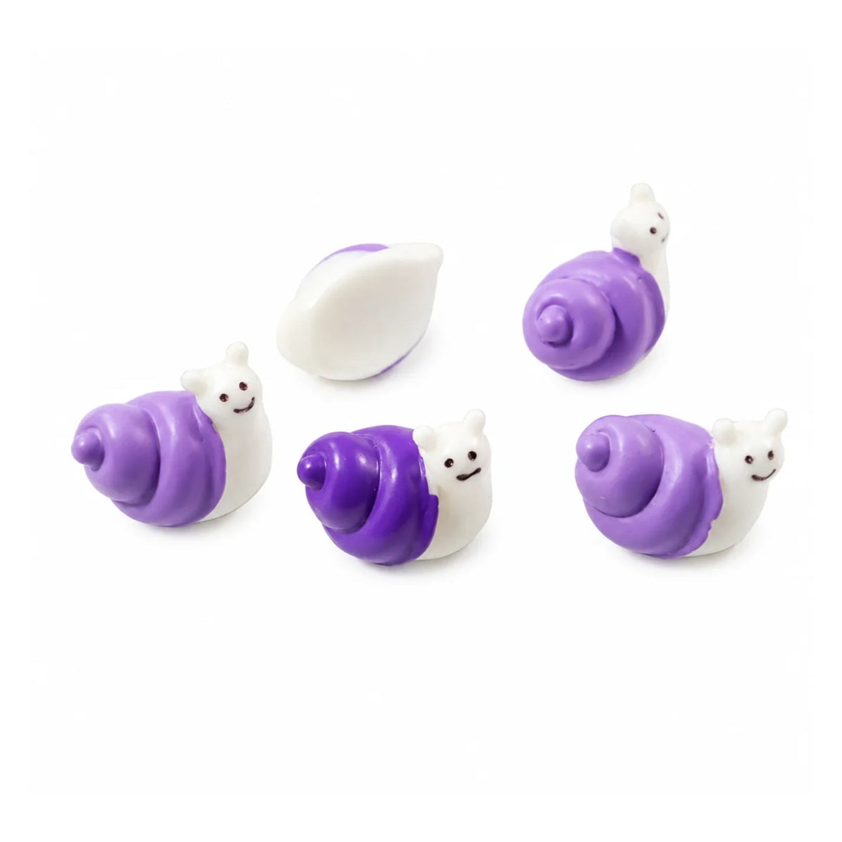 Mini Fairy Garden Figurines Set – 5pcs Purple Snails