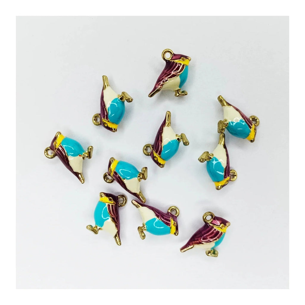 10pcs Bird Figurine Charms 17mm Metal Wings Necklace Pendant