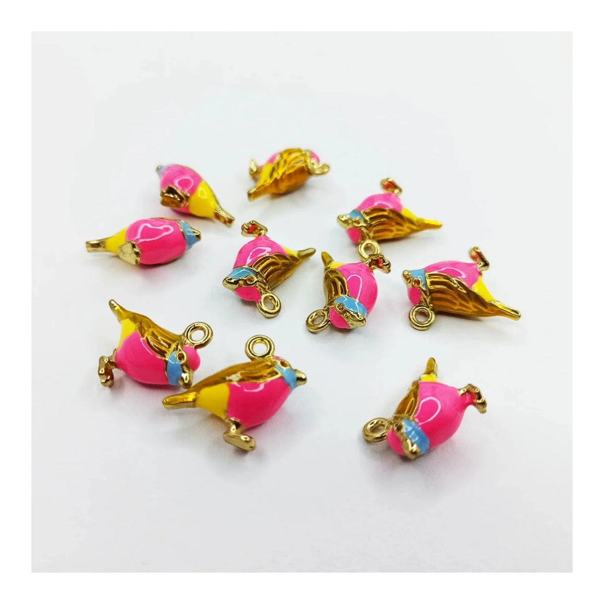 10pcs Bird Figurine Charms 17mm Metal Wings Necklace Pendant