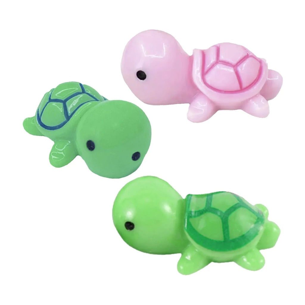Mini Turtle Figurines 14.5×22.5 mm – Pink, Green or Light Green
