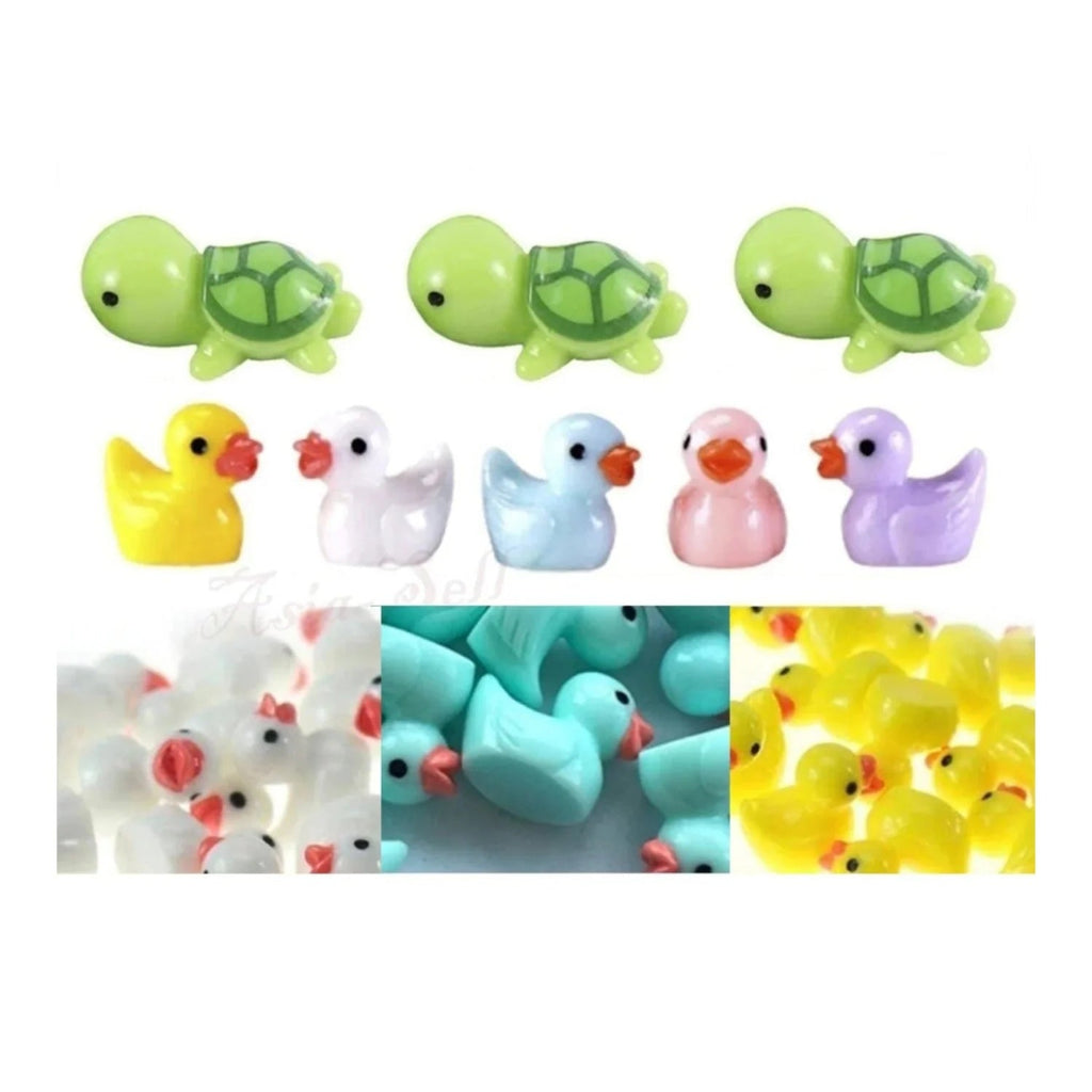Miniature Garden Turtle & Duck Figurine Set