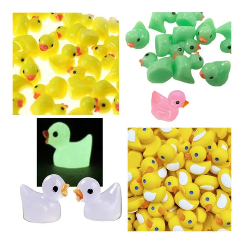 10 Miniature Glow-in-the-Dark Garden Ducks