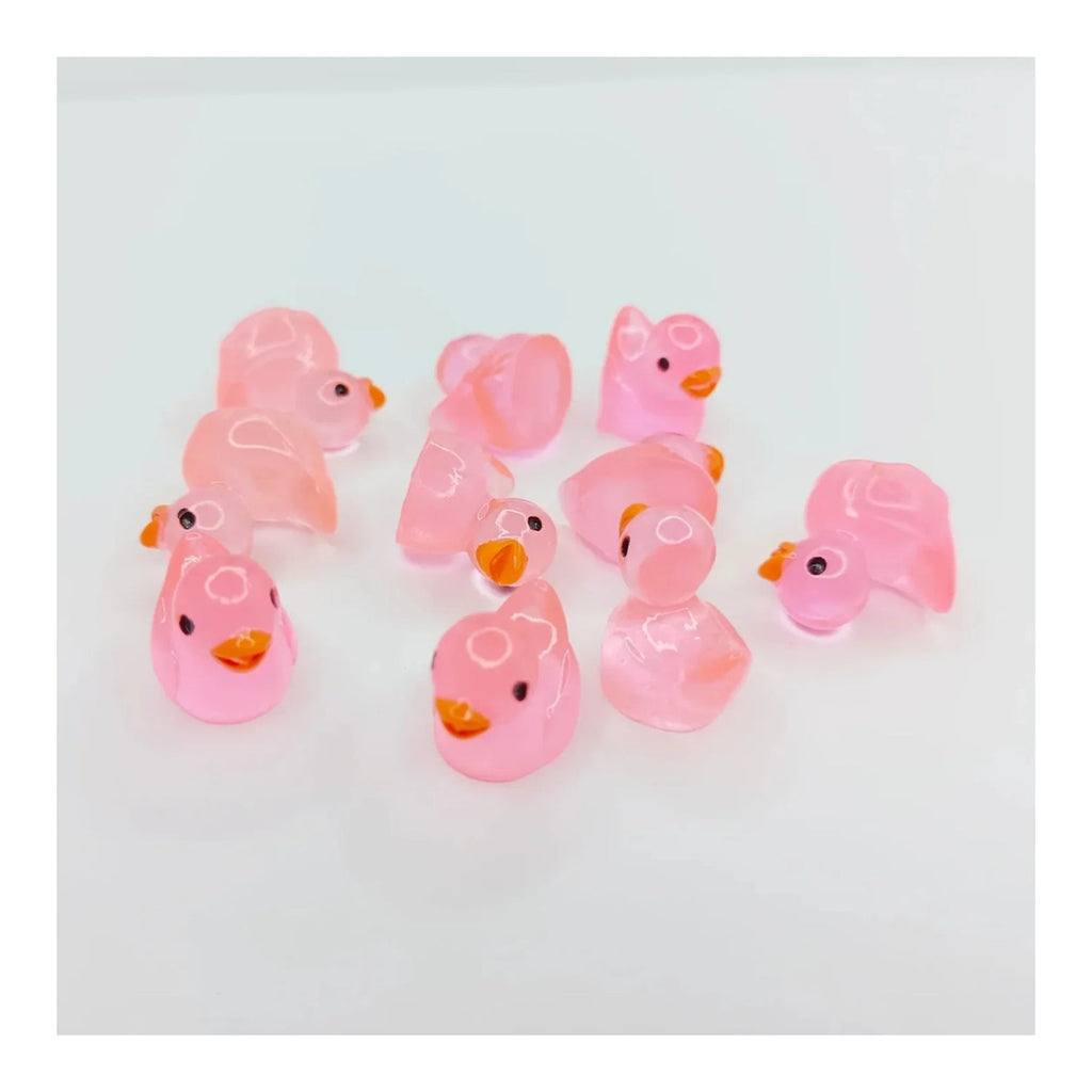 10 Miniature Glow-in-the-Dark Garden Ducks