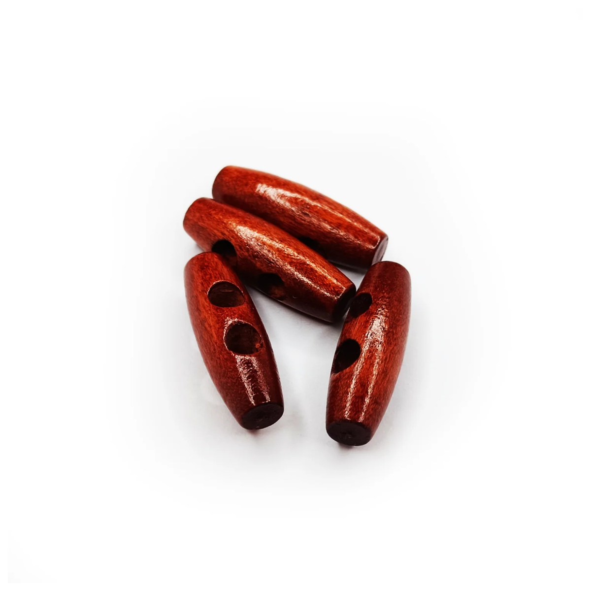Wood Sewing Horn Toggle Buttons 4pcs or 20pcs – 4pcs / Light Coffee