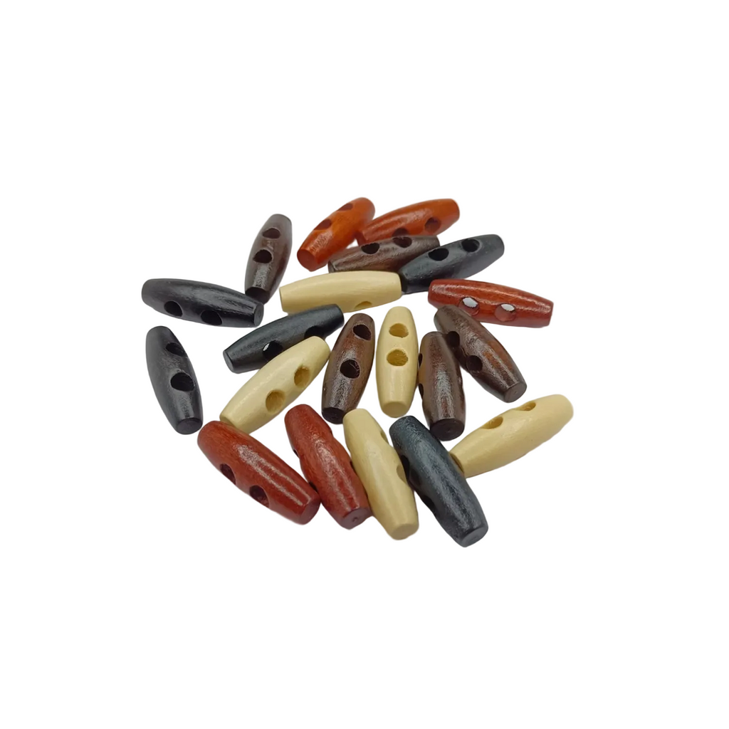 Wood Sewing Horn Toggle Buttons 4pcs or 20pcs