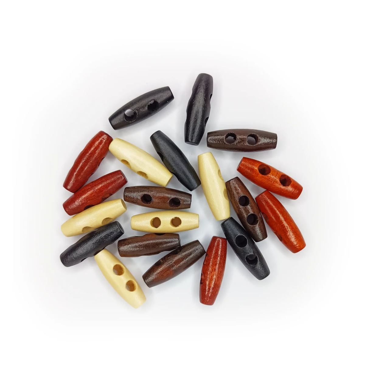 Wood Sewing Horn Toggle Buttons 4pcs or 20pcs – 20pcs / Mixed