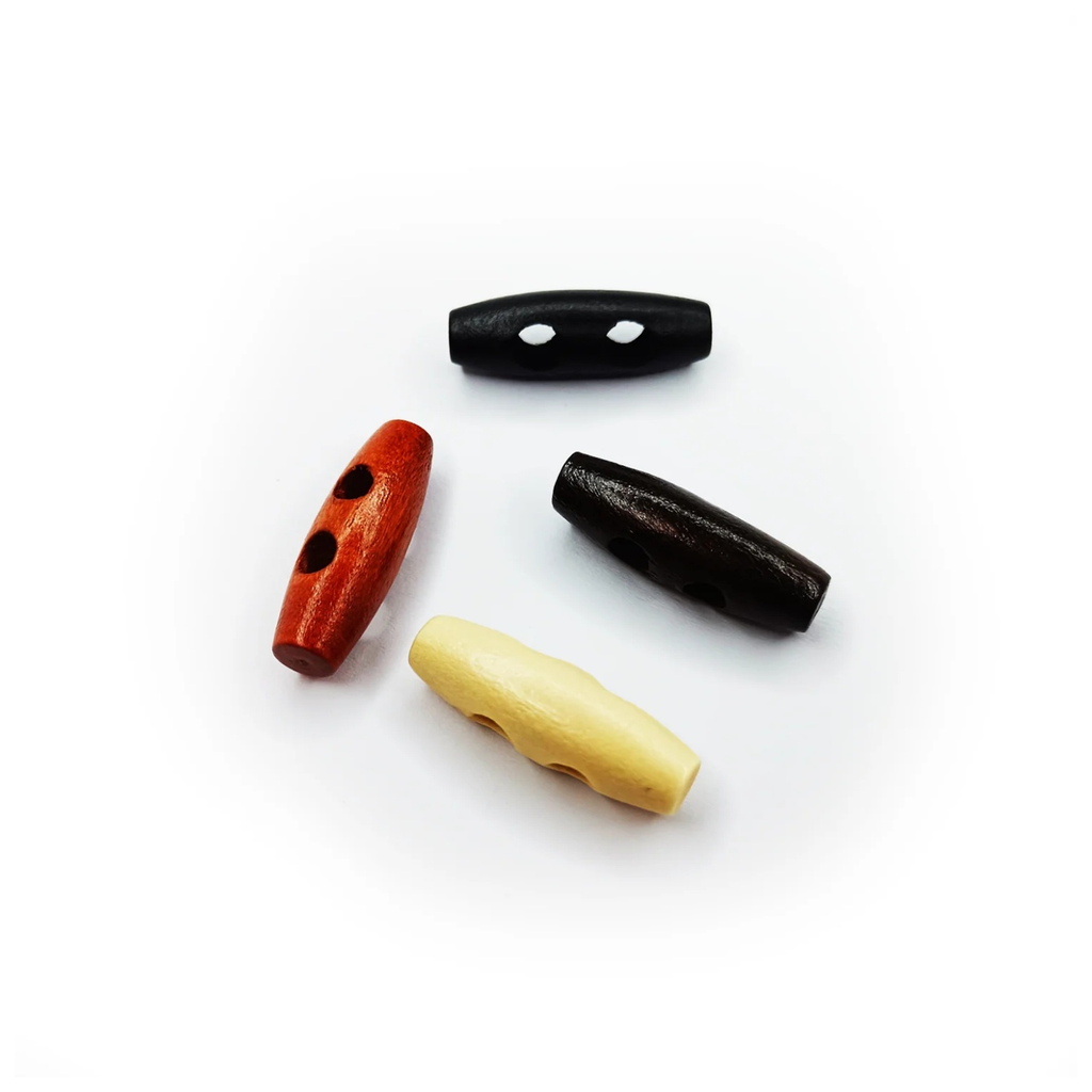 Wood Sewing Horn Toggle Buttons 4pcs or 20pcs