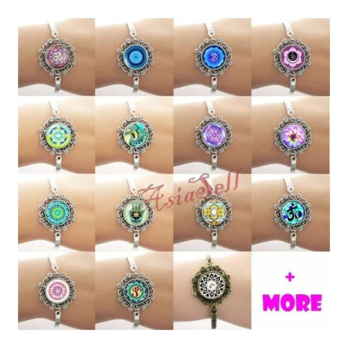 Cabochon Bracelet Armband 16mm Om Mandala