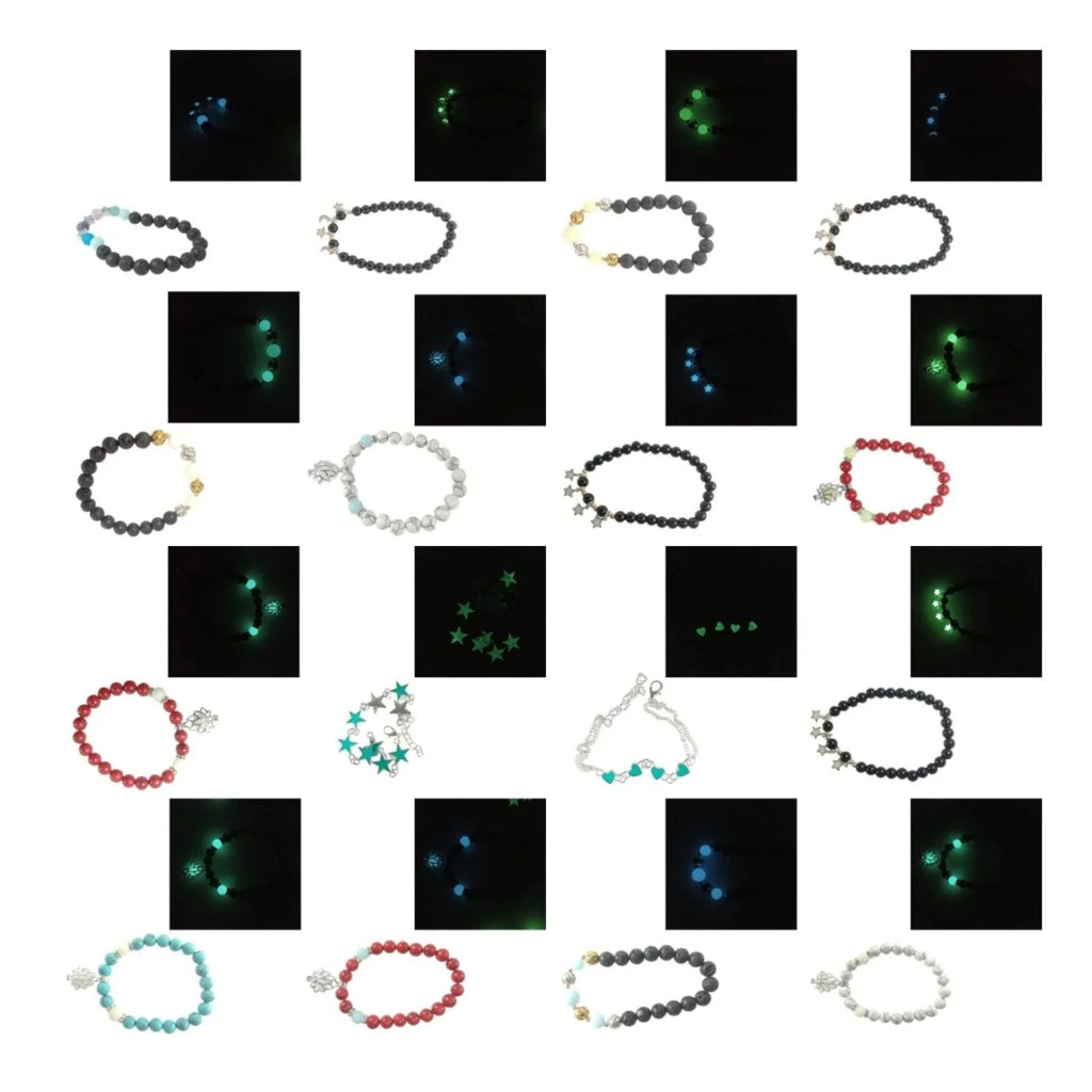 Luminous Glow In The Dark Lotus Charm Bracelet