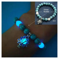 Luminous Glow In The Dark Lotus Charm Bracelet – Blue Light A