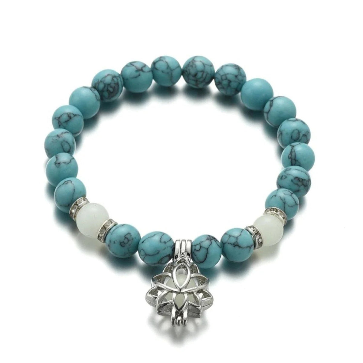 Luminous Glow In The Dark Lotus Charm Bracelet