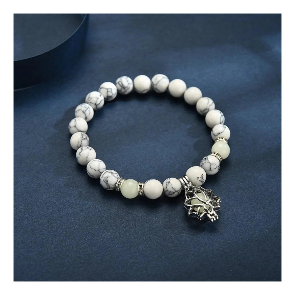 Luminous Glow In The Dark Lotus Charm Bracelet