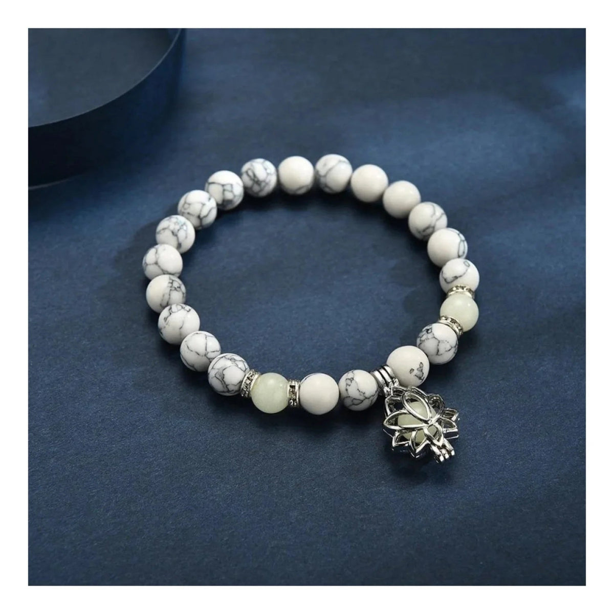 Luminous Glow In The Dark Lotus Charm Bracelet