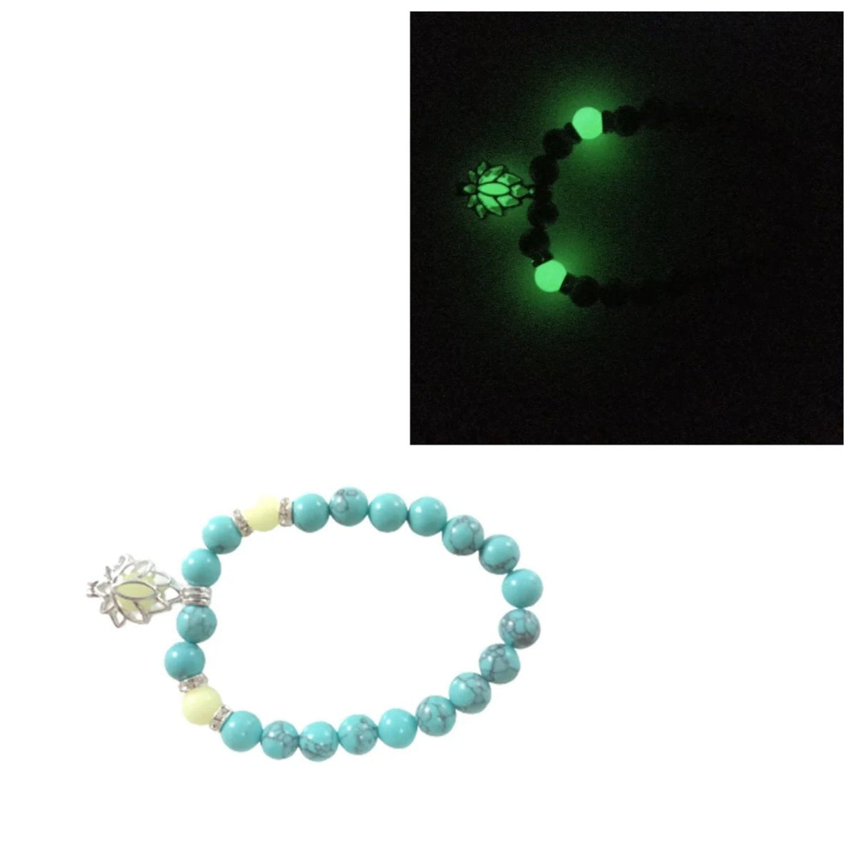 Luminous Glow In The Dark Lotus Charm Bracelet – Green Spheres Lantern 2