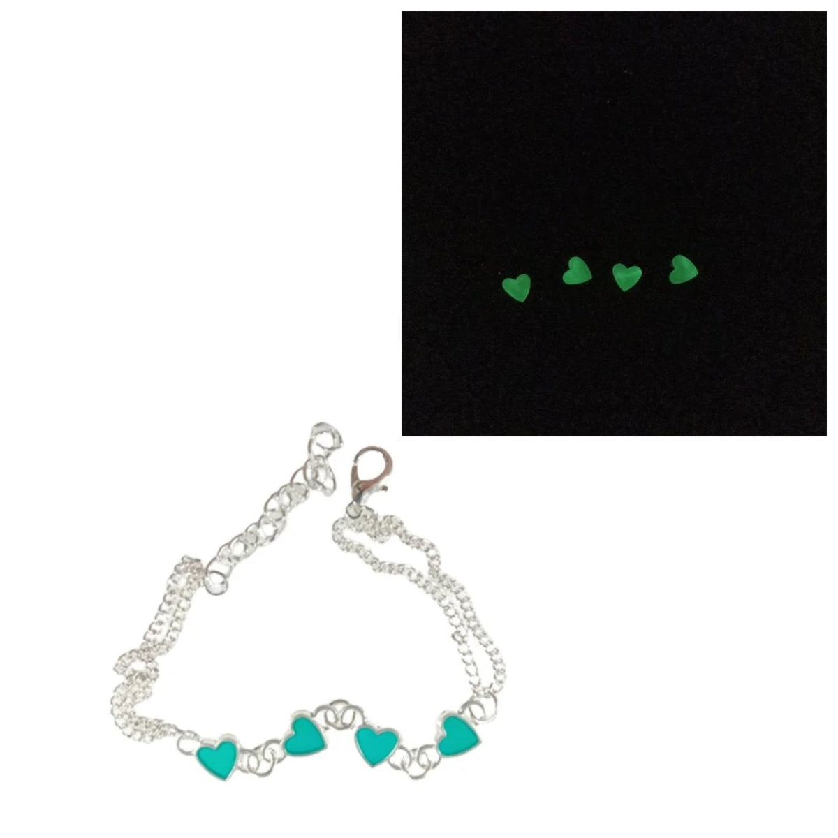 Luminous Glow In The Dark Lotus Charm Bracelet – Hearts