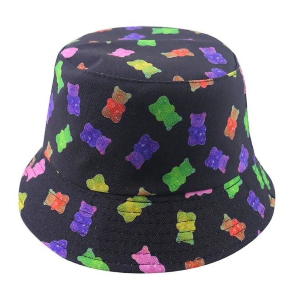 Bucket Hat with Cow Pattern and Colourful Checkerboard
