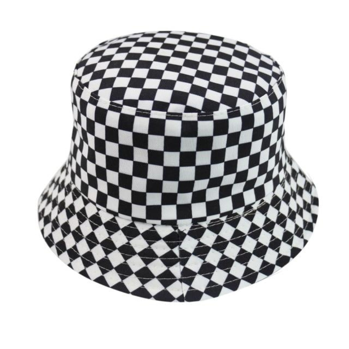 Bucket Hat with Cow Pattern and Colourful Checkerboard – Black and White Chequered