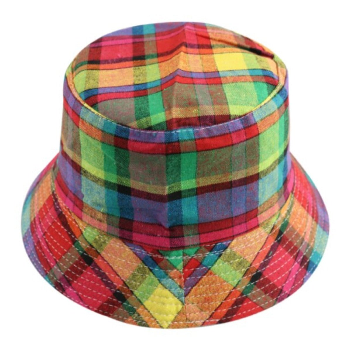 Bucket Hat with Cow Pattern and Colourful Checkerboard – Colourful 2