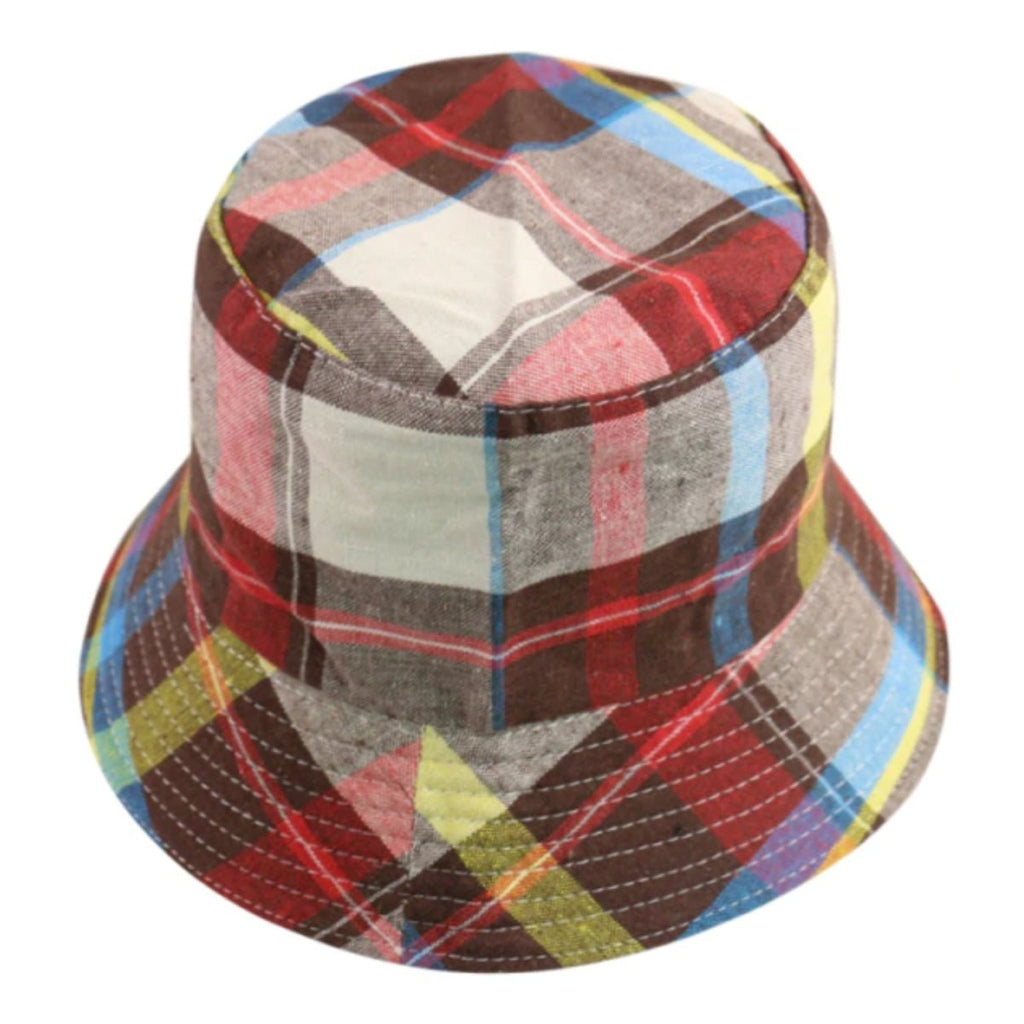 Bucket Hat with Cow Pattern and Colourful Checkerboard