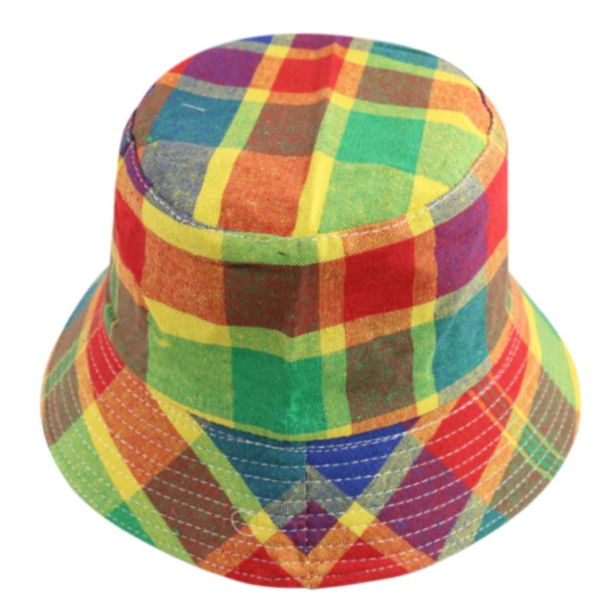 Bucket Hat with Cow Pattern and Colourful Checkerboard – Colourful 3
